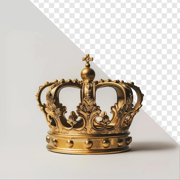 PSD classic kings gold crown on transparent background