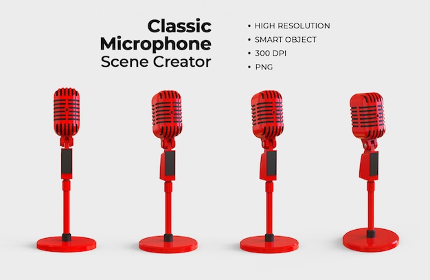 Creatore di scene con microfono classico