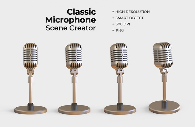 Creatore di scene con microfono classico