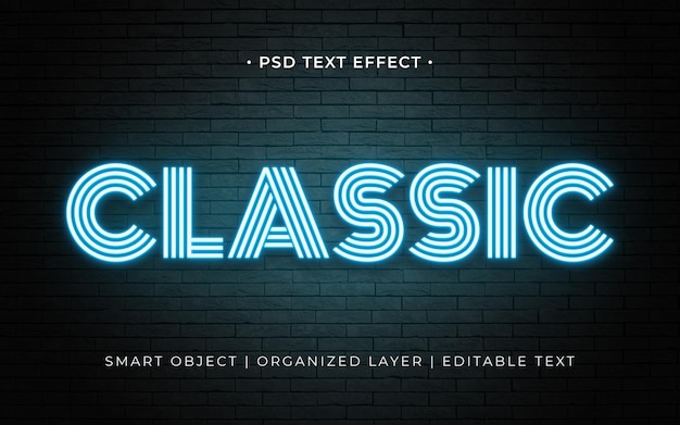 PSD classic neon text effect