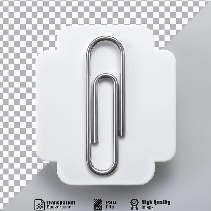 PSD classic paperclip in a modern white holder symbol icon