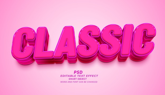 PSD classic psd 3d editable text effect