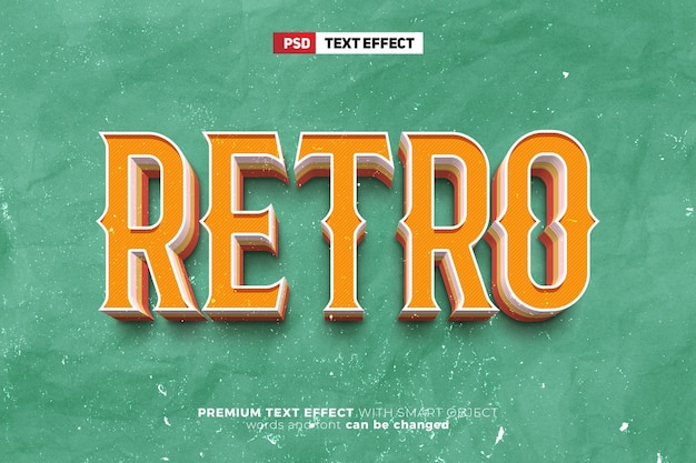 PSD classic retro vintage super bold 3d editable text effect