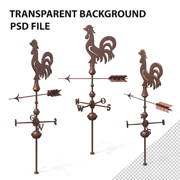 PSD classico rooster weathervane png