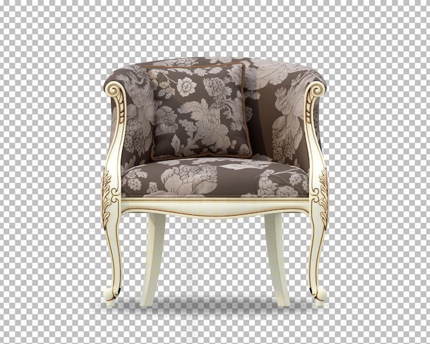 Classic sofa in 3d rendering isolated