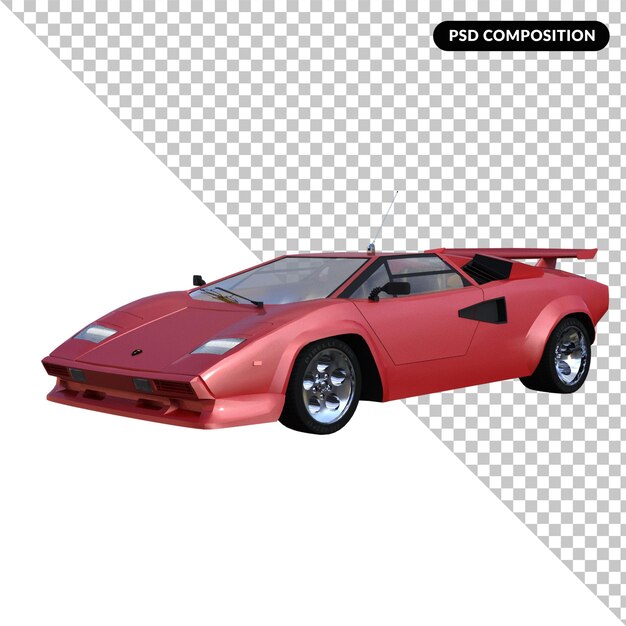 PSD automobile sportiva classica 3d isolata