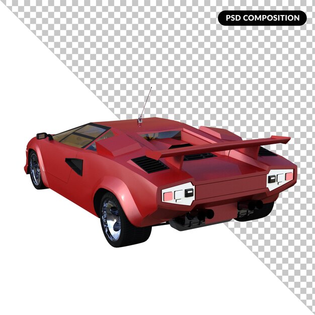 PSD classic sport car isolated 3d