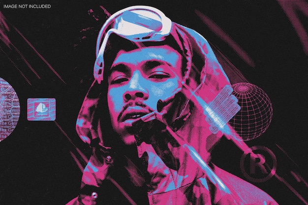 Classic stencil halftone photo effect