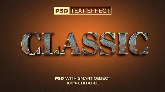 classic text effect gold style editable text effect