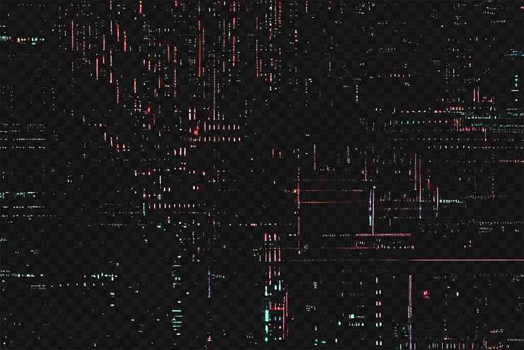PSD classic vhs glitch overlay texture isolated on transparent background for visual effect