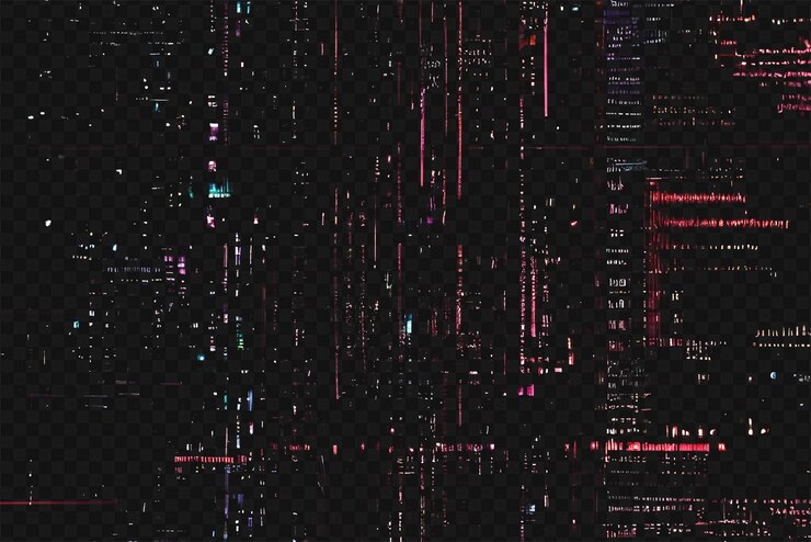 PSD classic vhs glitch overlay texture isolated on transparent background for visual effect