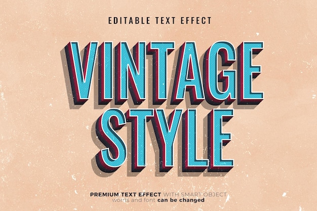 PSD classic vintage bold 3d editable text effect