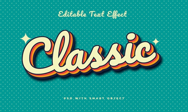 PSD classic vintage editable text effect template