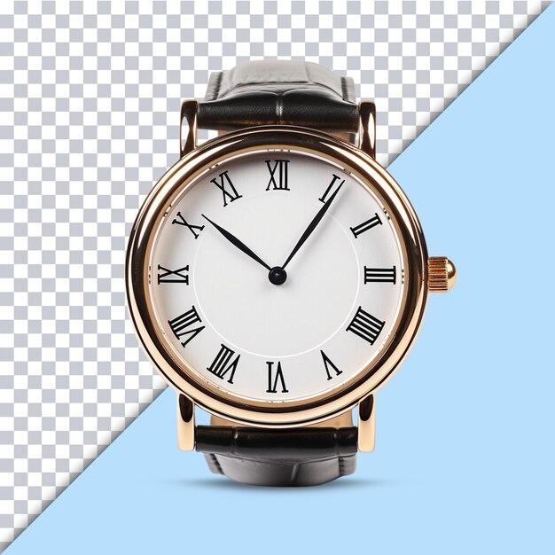 Classic watch isolated on transparent background