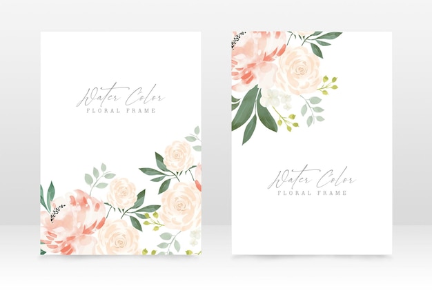 Classic watercolor style wedding and party celebration invitation design template