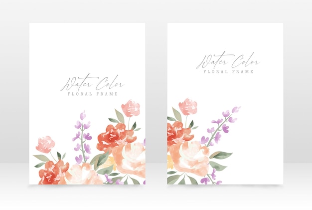 PSD classic watercolor style wedding and party celebration invitation design template