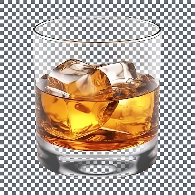 Classic whisky in a glass isolated on transparent background