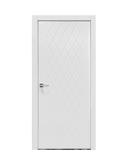 Classic white door with diamond design front view ral 9003