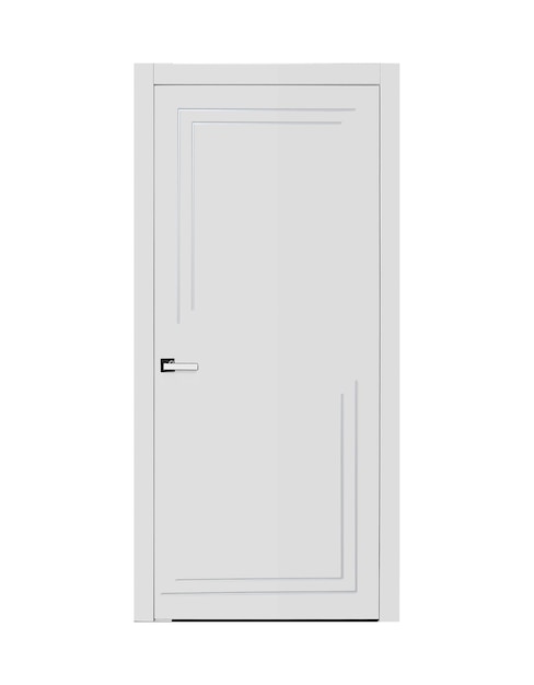 Классическая белая дверь с полосатым дизайном переднего вида ral 9003