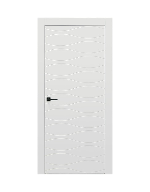 Classic white door with stripe design front view ral 9003