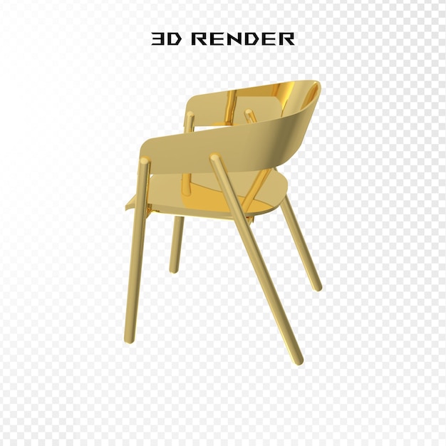 PSD sedia classica in legno rendering 3d su sfondo trasparente psd