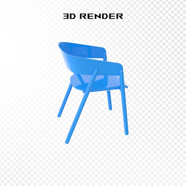 Sedia classica in legno rendering 3d su sfondo trasparente psd