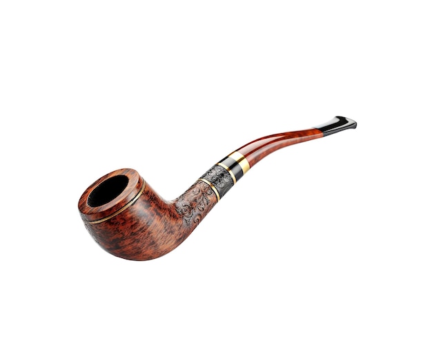 PSD classic wooden tobacco pipe isolated on the transparent background created with generative ai
