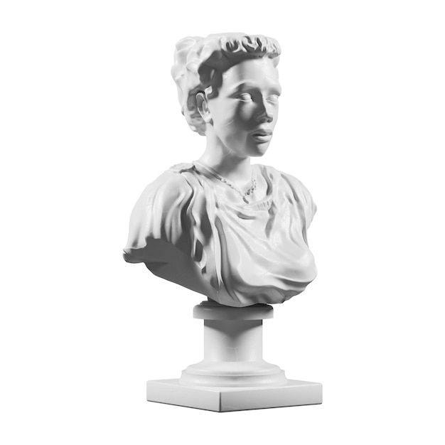 Classical Bust Sculpture in White Marble