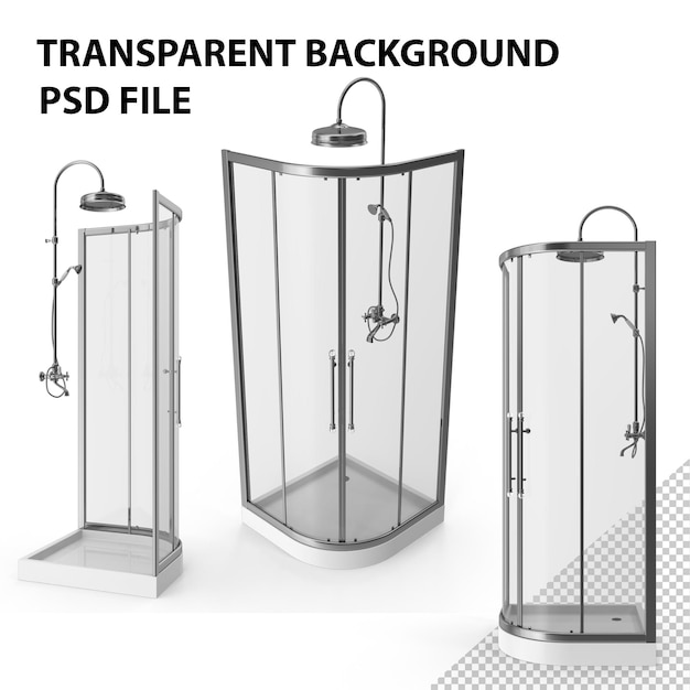 PSD classical chrome shower png