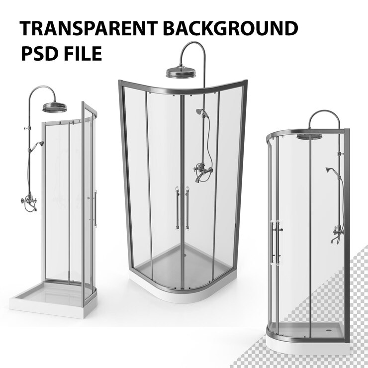 PSD png классический хром душ