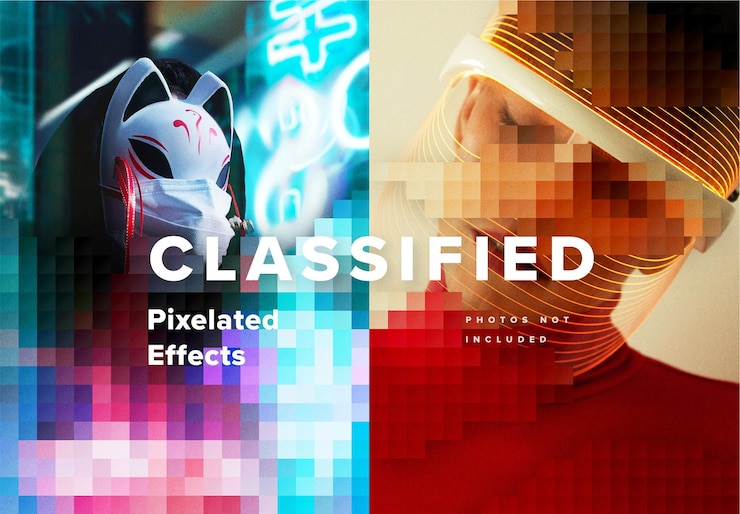 PSD classified pixelated photo effects