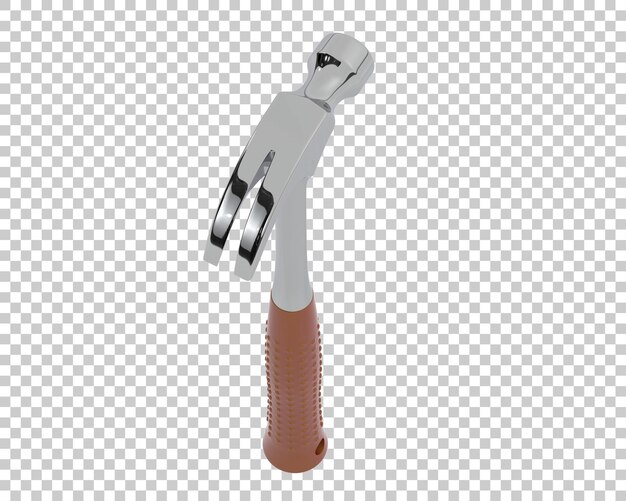 Claw hammer on transparent background 3d rendering illustration