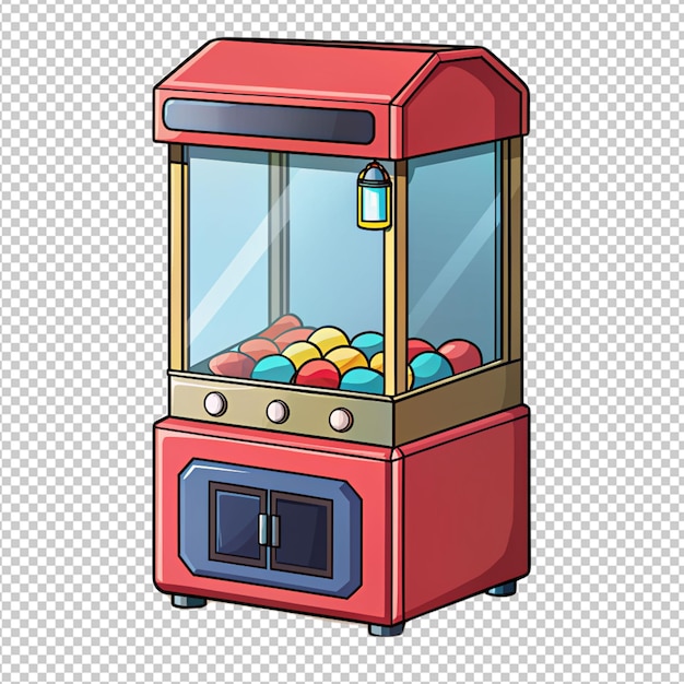 PSD claw machine on transparent background