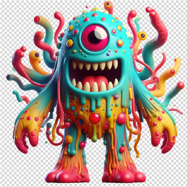 PSD claws amp canvas 3d rendered monster (monstro renderizzato in 3d)