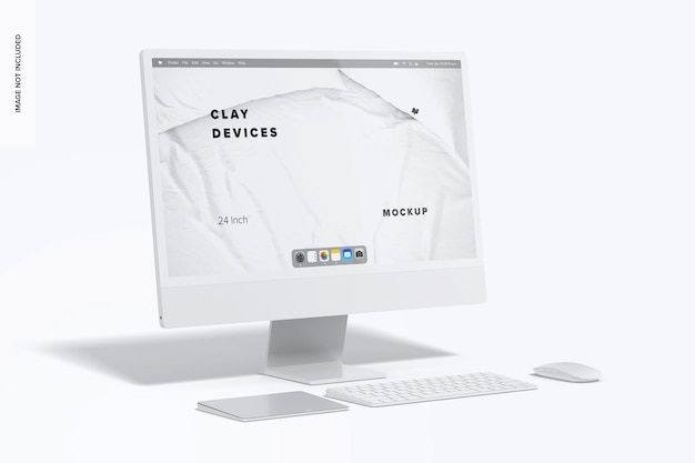 Clay 24 inch Computer Mockup Left View