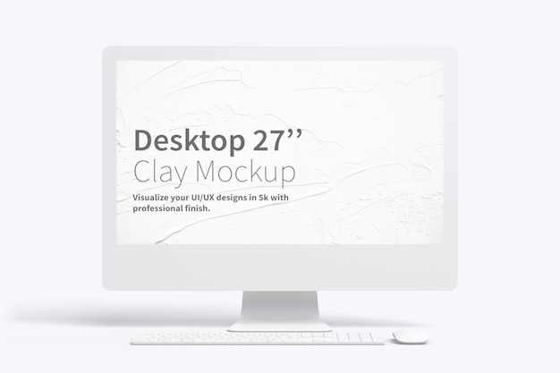 Clay Desktop 27 "モックアップ、正面図