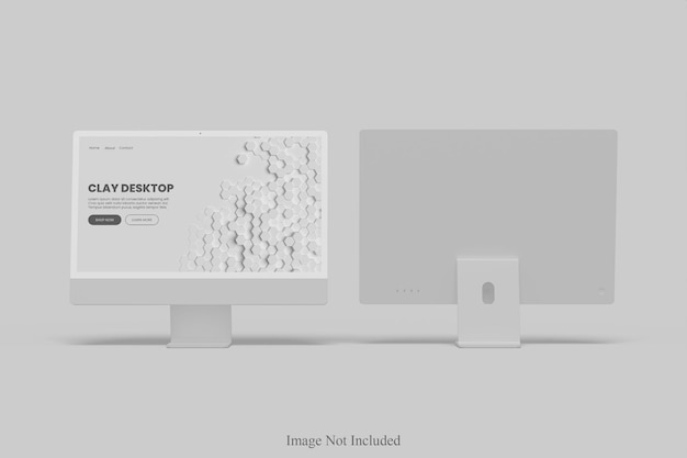 Clay desktop mockup design