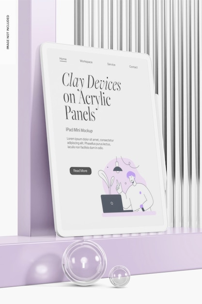 Clay iPad Pro op Podiums Mockup Linkszicht