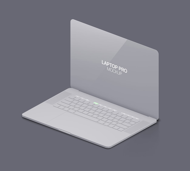 PSD clay laptop mockup laptop