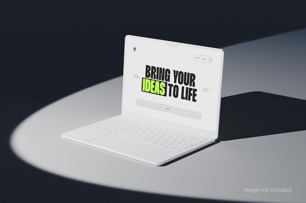 Clay laptop mockup for website presentation