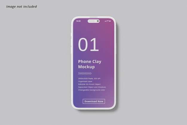 PSD clay phone mockup