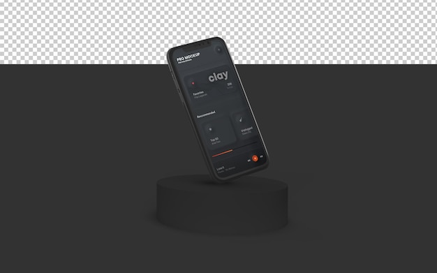 PSD clay phone ui screen mockup scene