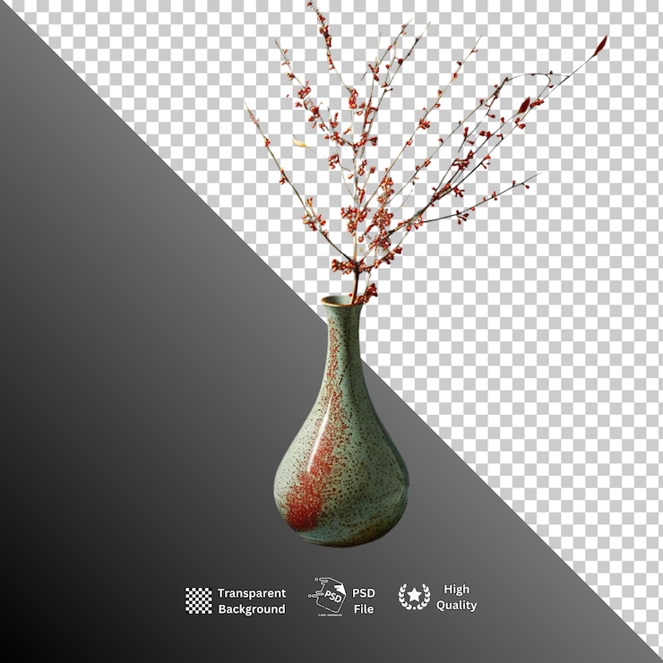PSD clay pot isolated on transparent background