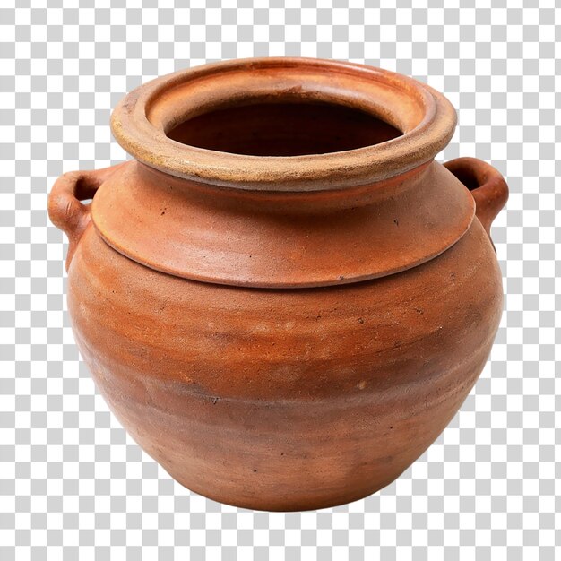 PSD clay pot isolated on transparent background