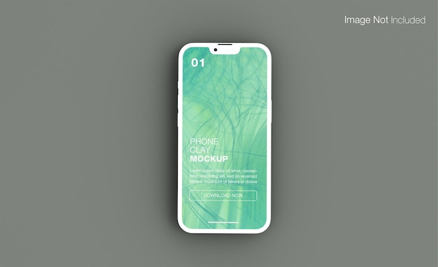 Rendering di argilla realistica phonesmockup design isolato psd