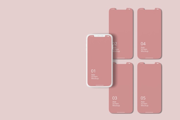 Clay smartphone for apps screen mockup