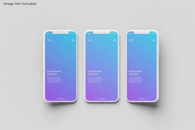 PSD clay smartphone for apps screen mockup