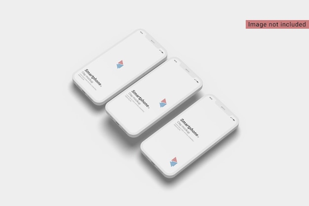 Mockup di smartphone di argilla vista da destra