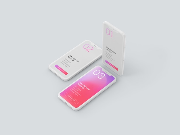 PSD clay smartphone mockup