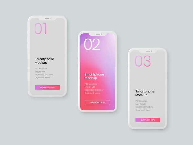 PSD clay smartphone mockup